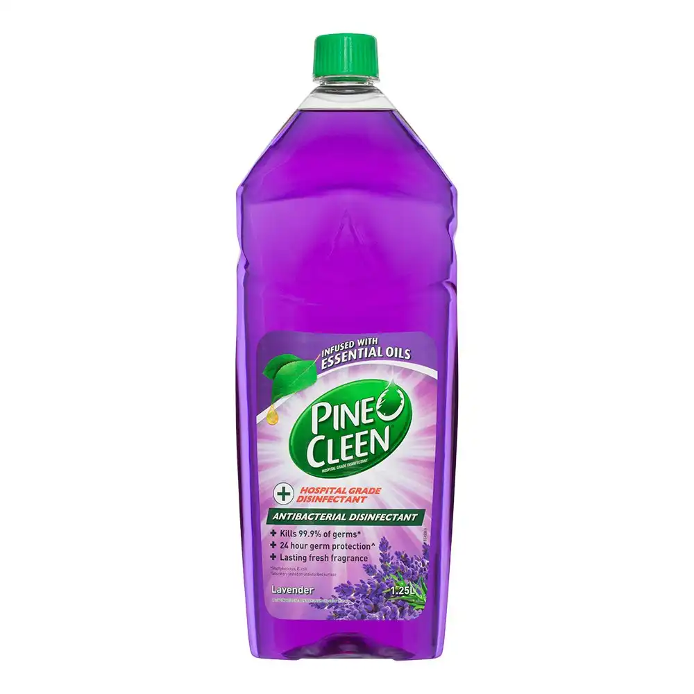 2x Pine O Cleen 1.25L Antibacterial Toilets/Floor Disinfectant Liquid Lavender