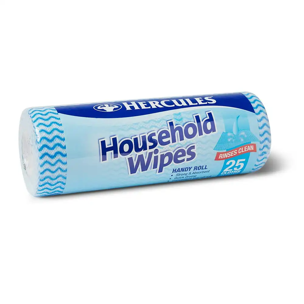 50pc Hercules Household Wipes Surface Cleaner Multipurpose Dry Cloth Roll Asstd