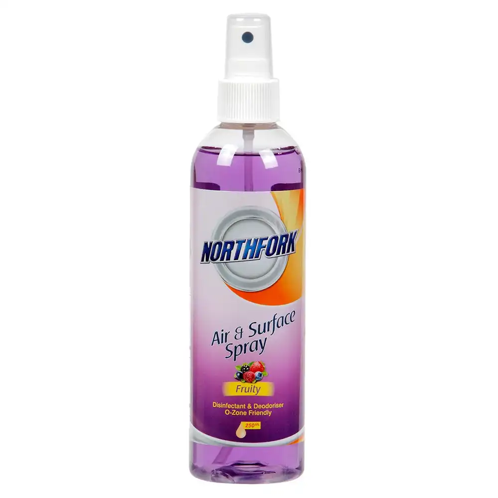 6Pk Northfork 250ml Air & Surface Disinfectant Deodoriser Cleaner Spray Fruity