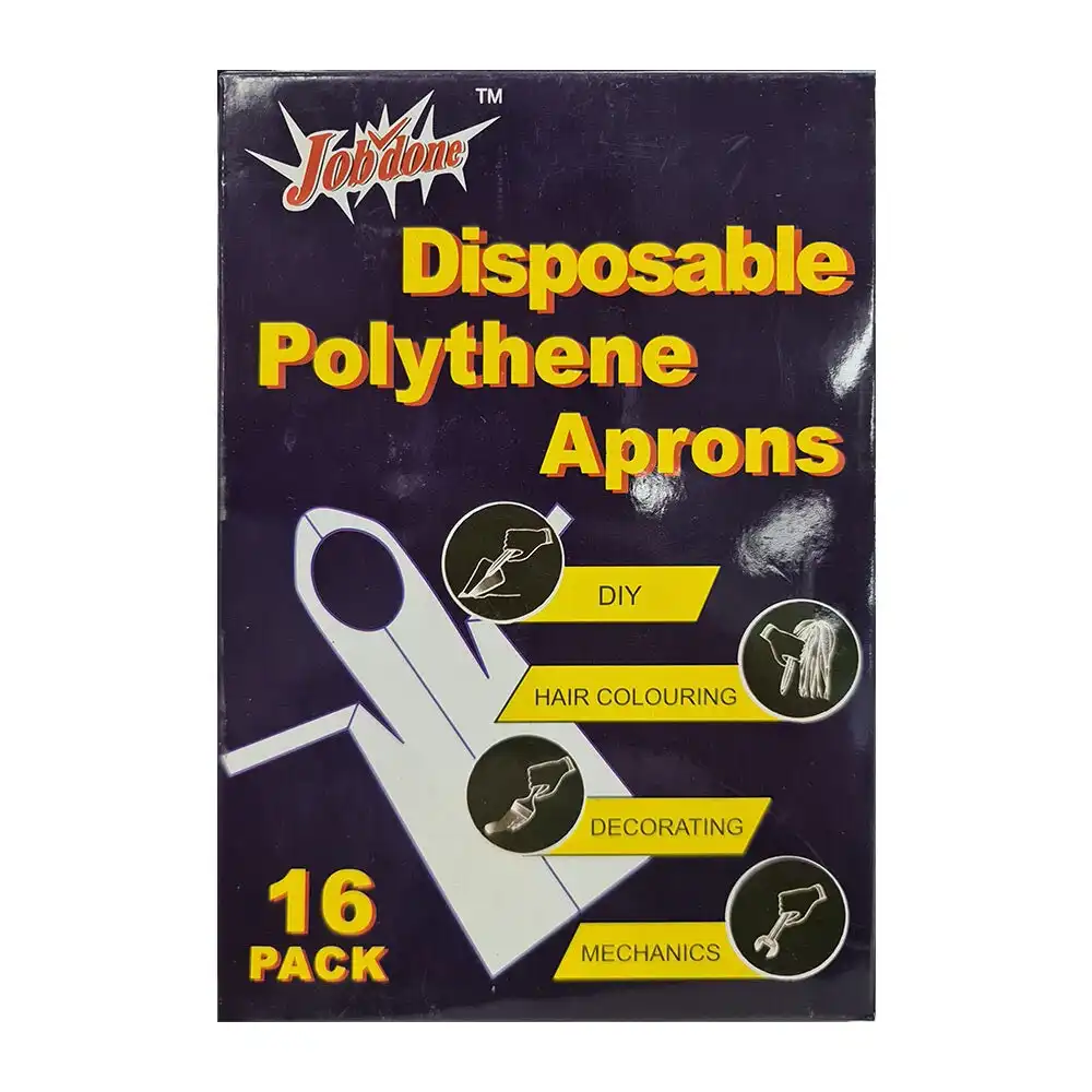 16pc Multi Purpose One Size Disposable Polyethylene Aprons f/ Cooking/Painting
