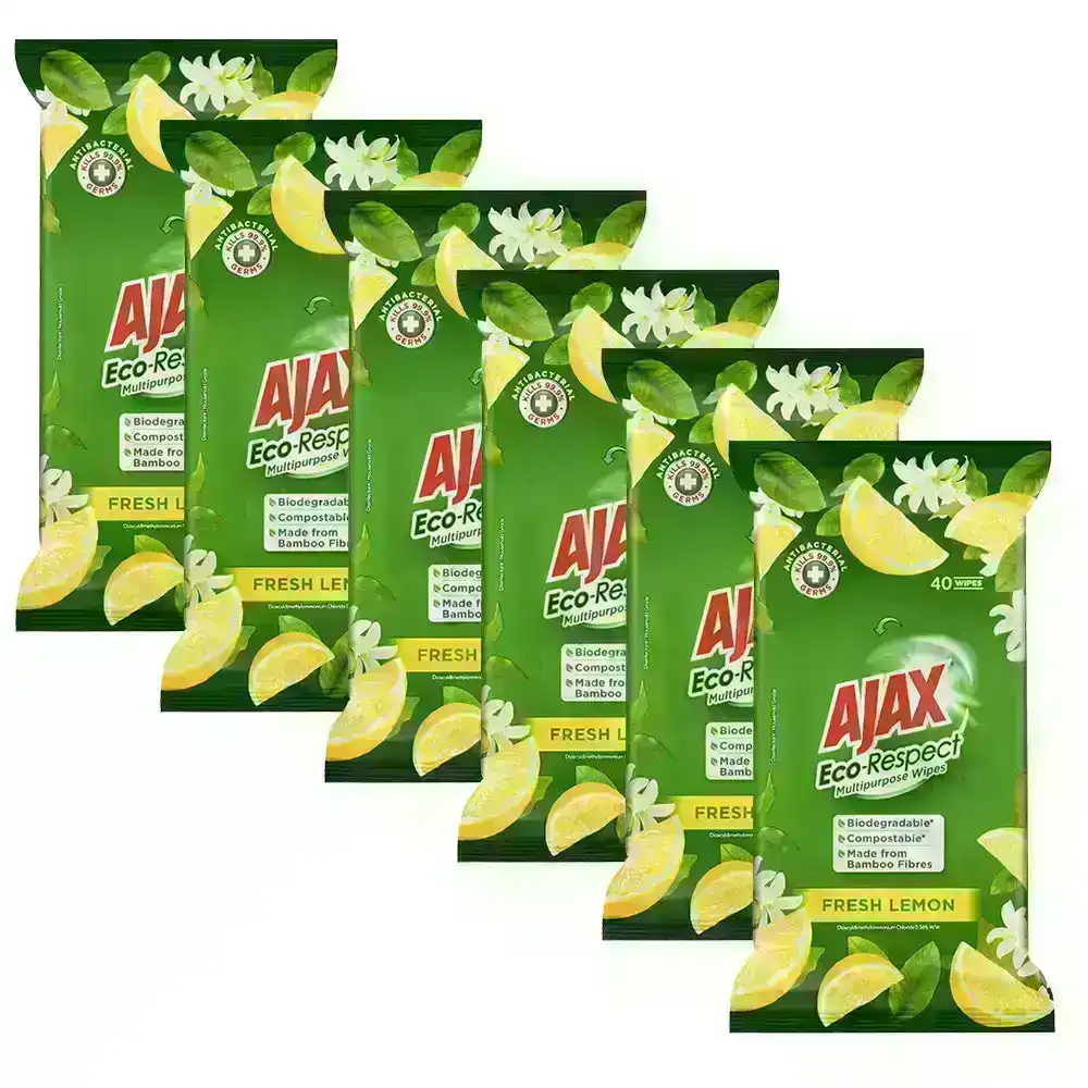 240pc Ajax Eco-Respect Multipurpose Antibacterial Surface Cleaning Wet Wipes