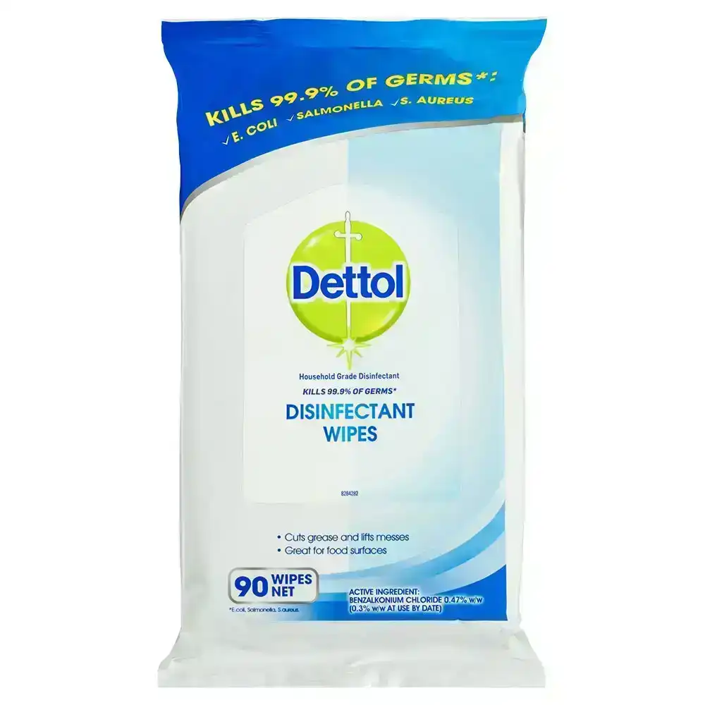 90PK Dettol All Purpose Household Cleaning Disinfectant/Antibacterial Wet Wipes