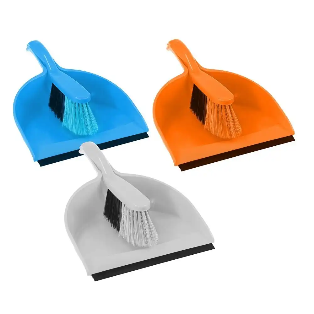 4x White Glove Essential Dustpan & Brush Set Indoor Outdoor Cleaner Broom Assort