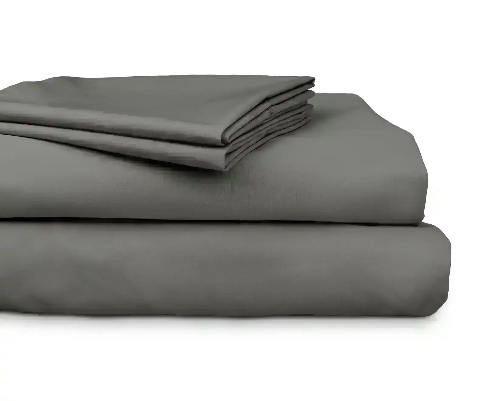 Ardor 300TC Cotton King Bed Size Flat/Fitted Sheet Set/2x Pillowcases Charcoal