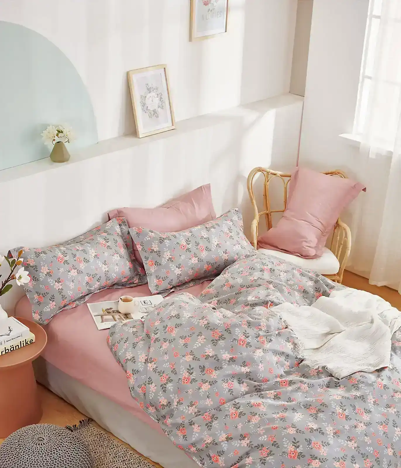 Ardor Nellie Double Bed Size Cotton Quilt Cover Set Bedding/2x Pillowcases Pink