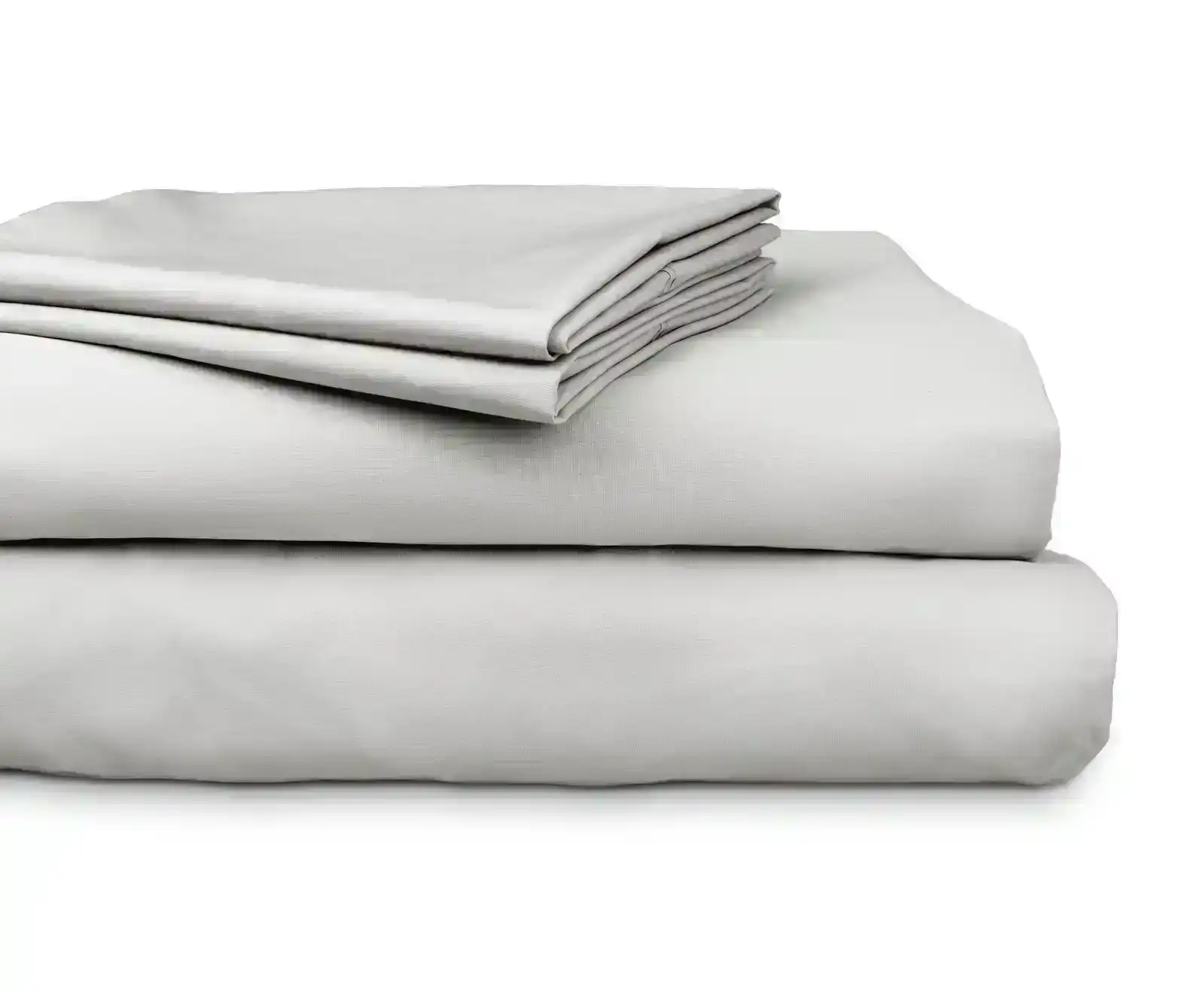 Ardor 300TC Cotton Single Bed Fitted Flat Sheet Bedding Set w/ Pillowcase Silver