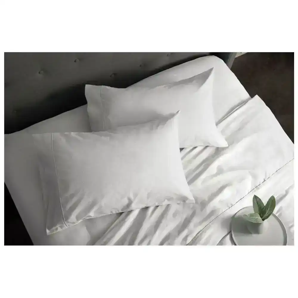 Sheraton Luxury Single Bed Fitted Sheet Set 160gsm Flannelette Cotton White