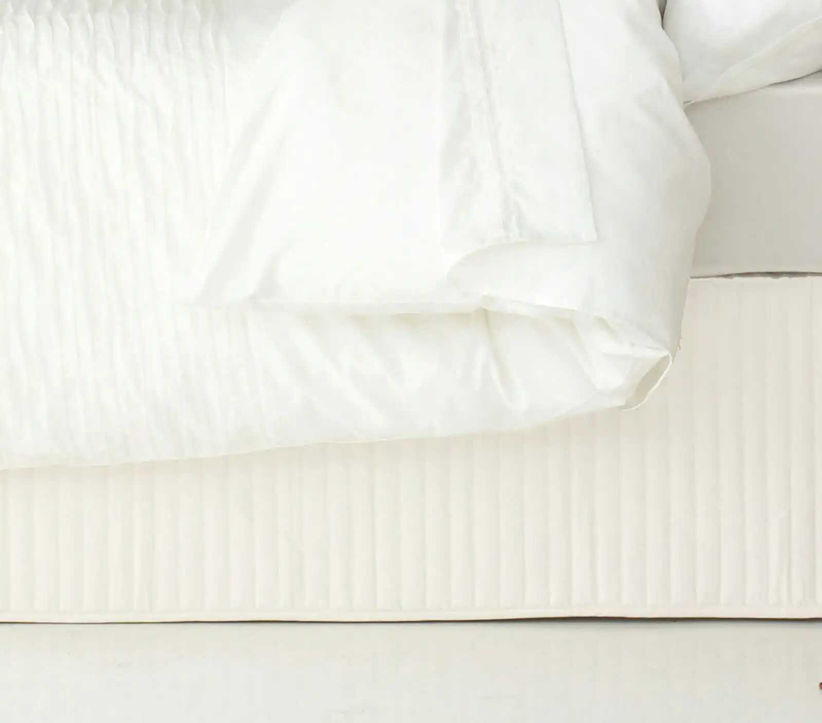 Ardor Boudoir King Single Bed Quilted Valance Base Skirt Cover Bedding White