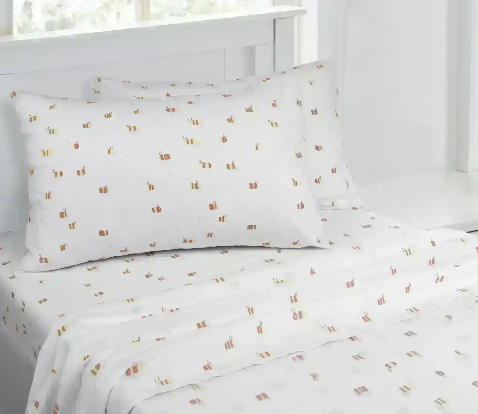 Jelly Bean Kids Bumble Printed King Single Bed Sheet Set w/ Pillowcase Multi