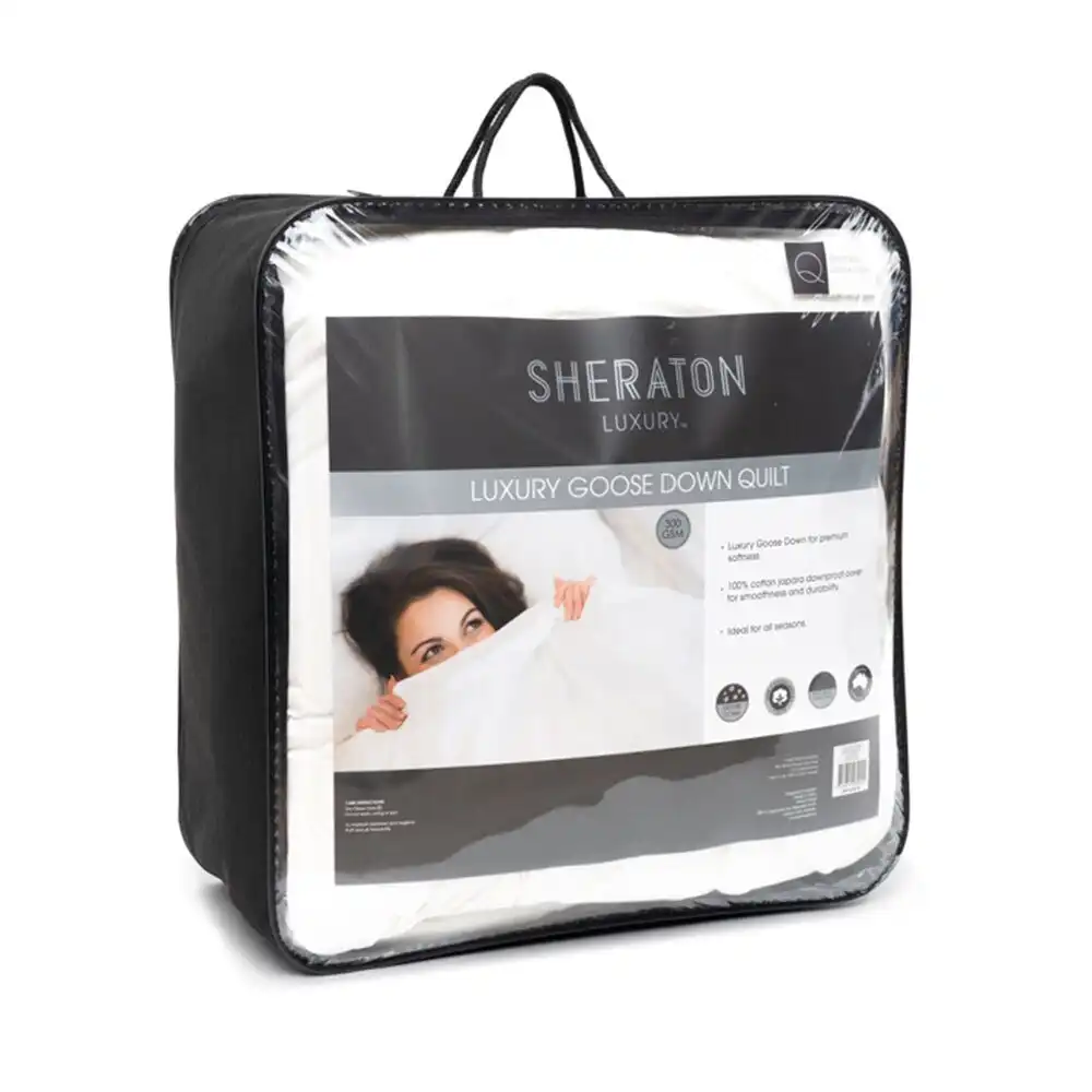 Sheraton Luxury Queen Bed Goose Down Fibre Quilt White 210x210cm
