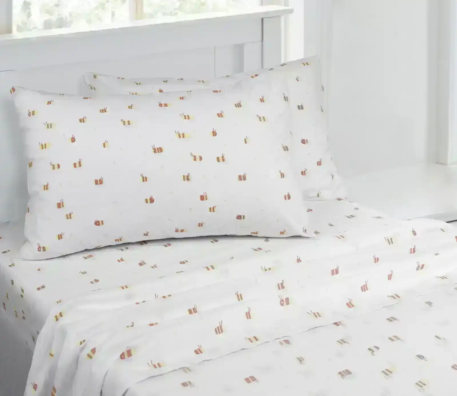 Jelly Bean Kids Bumble Printed Single Bed Size Sheet Set w/ Pillowcase Multi