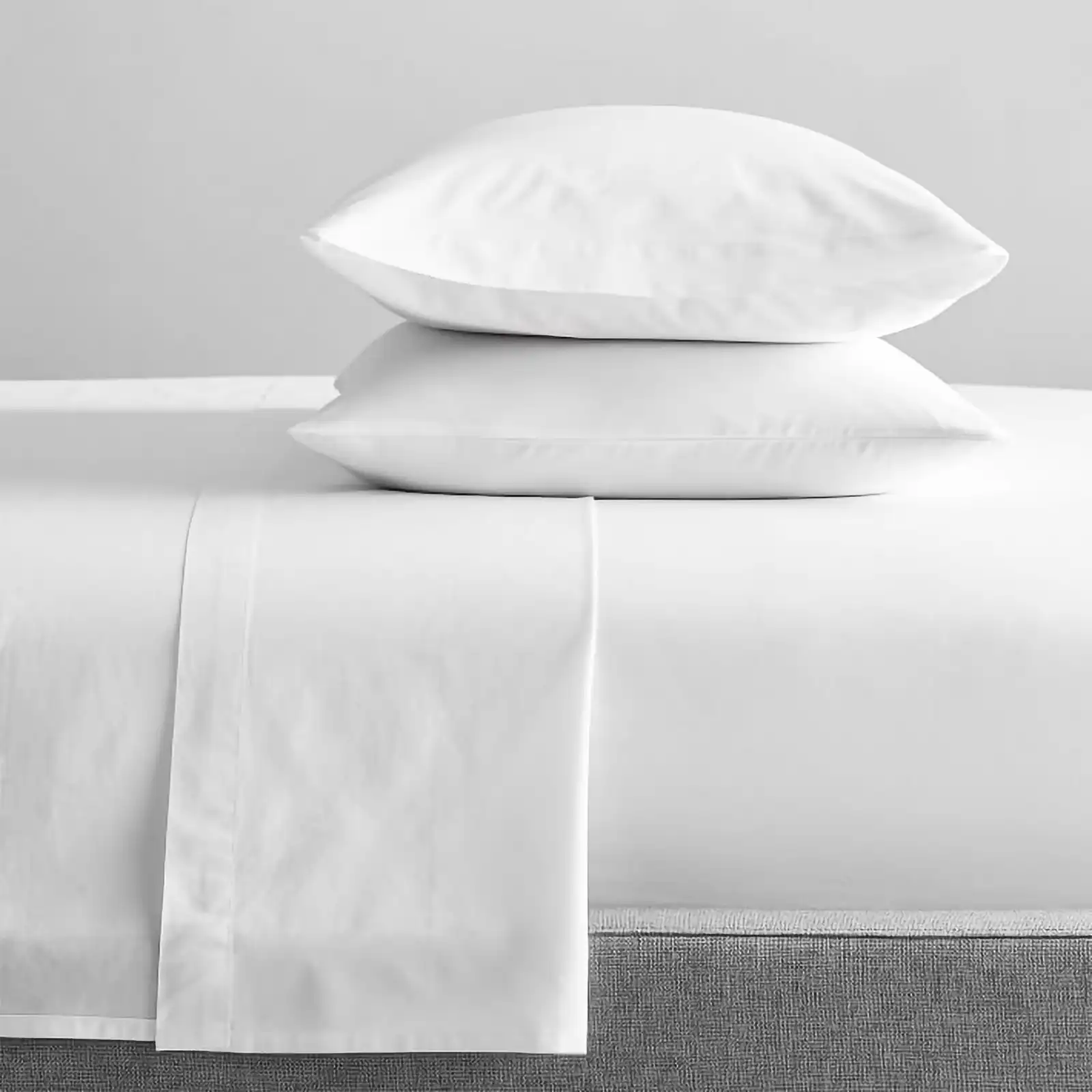 Renee Taylor Split King Bed Sheet/Pillowcases Set 300TC Organic Cotton White