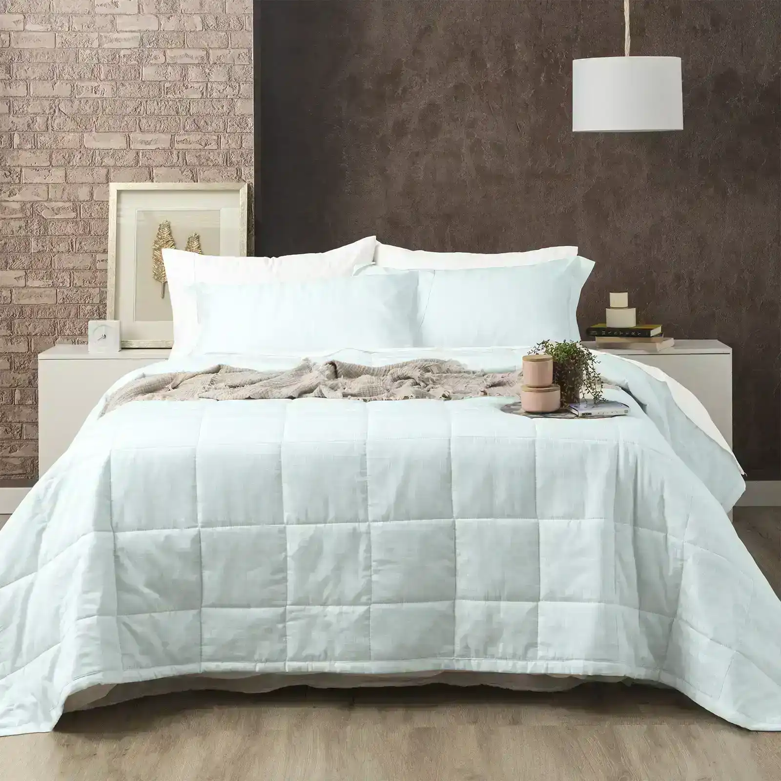 Ddecor Home Damask King Bed Comforter Set 500TC Cotton Jacquard Bedding Sage