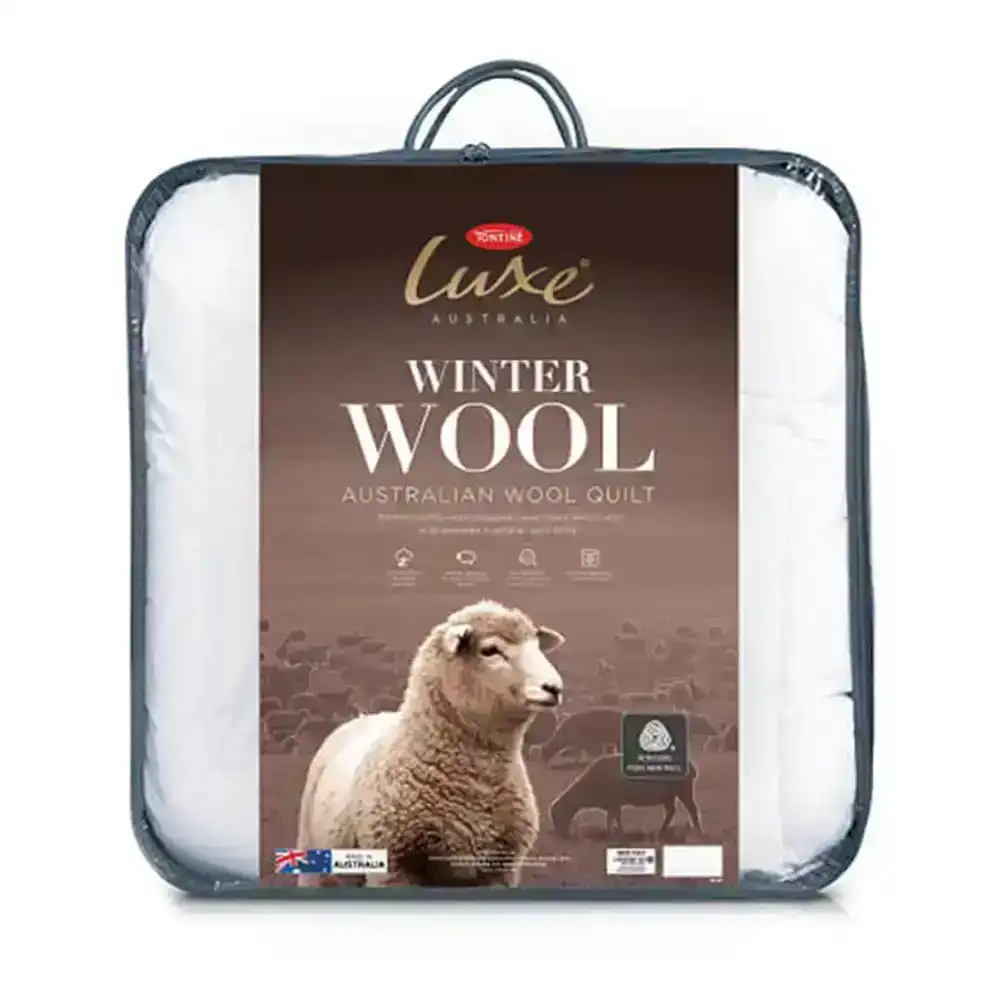 Tontine Single Bed Luxe Australian Winter Wool Washable Warm Quilt/Doona Bedding