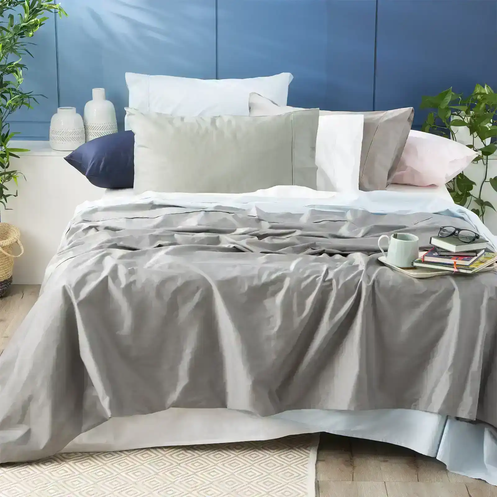 Park Avenue Double Single Bed Sheet/Pillowcase 500TC Bamboo Cotton Bedding Peach
