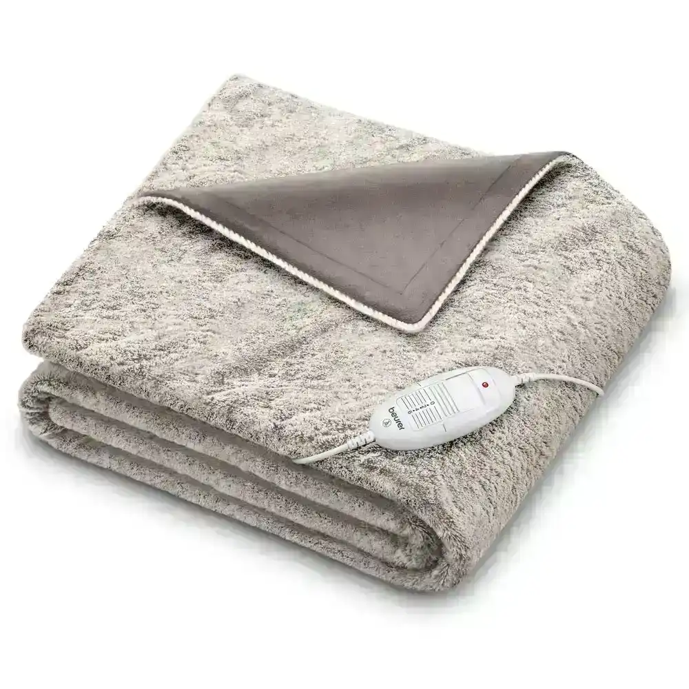 Beurer HD75 Nordic Taupe Electric Heated Cuddly Blanket/Throw Fleece 130x180cm