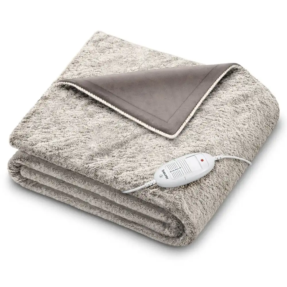 Beurer HD75 Nordic Taupe Electric Heated Cuddly Blanket/Throw Fleece 130x180cm
