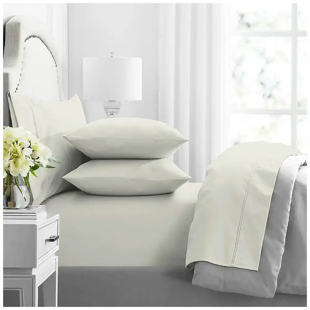 Renee Taylor Premium Mega Queen Fitted Sheet Set 1000 TC Egyptian Cotton Ivory