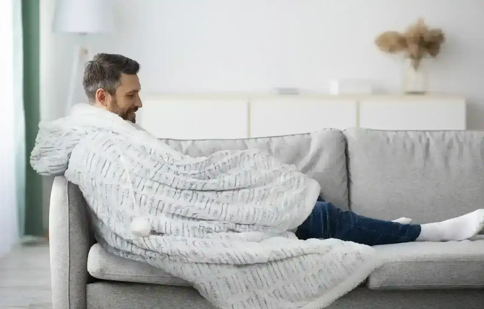Ardor Houston 130x180cm Hooded Blanket Adult Soft Snuggle Faux Fur Winter Grey