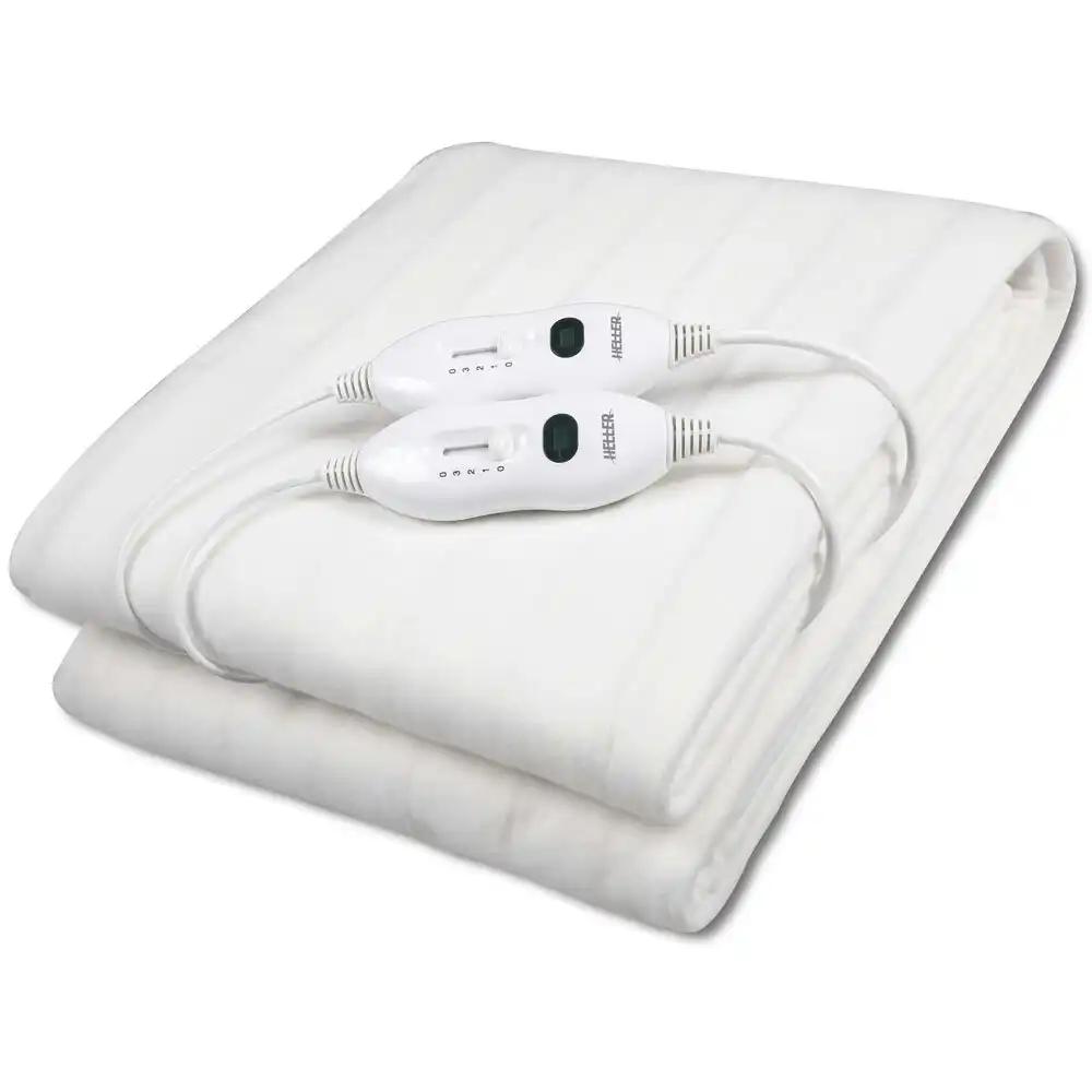 Heller HEBKF2 King Bed Washable Fitted Electric Blanket 182x203cm w/Remote WHT