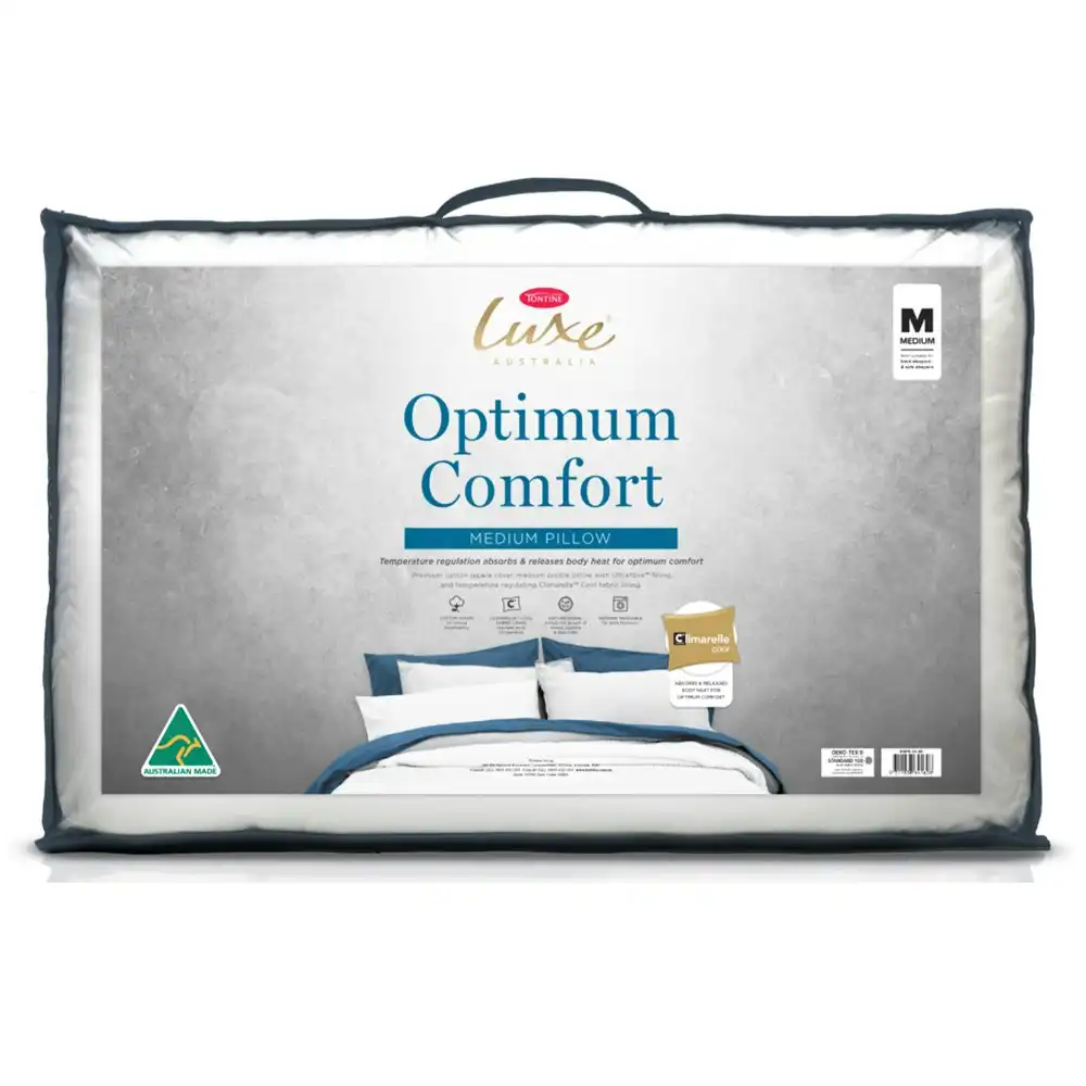 Tontine Luxe Optimum Comfort Anti-Microbial Sleep Support Pillow Medium Profile