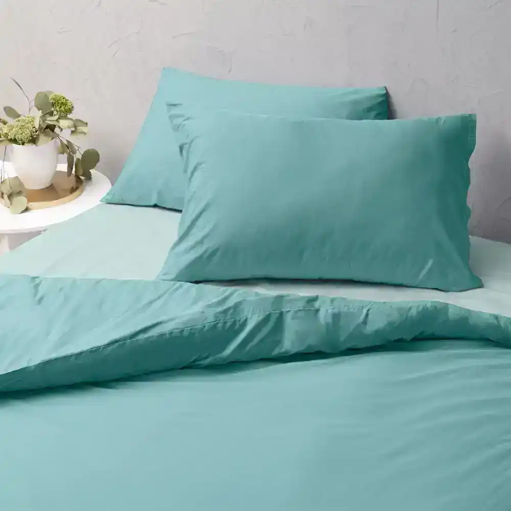 4pc Sheraton Luxury Maison King Bed Quilt Cover/Fitted Sheet/Pillowcase Set Teal