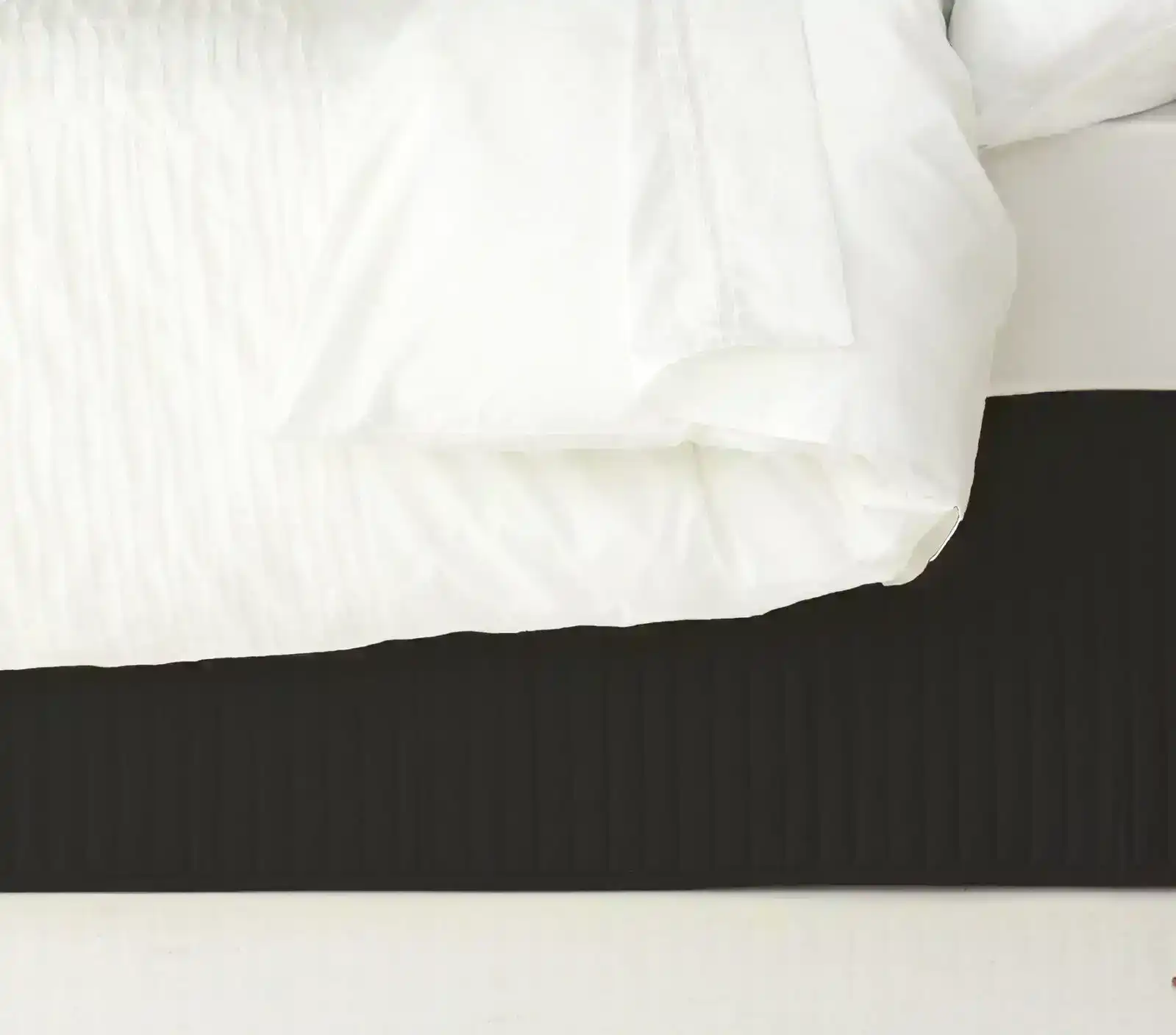 Ardor Boudoir King Single Bed Size Quilted Valance/Bedding Skirt Cover Black