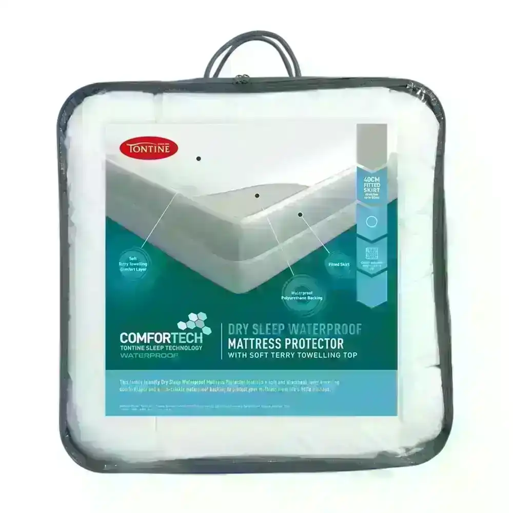 Tontine Comfortech Dry Sleep Waterproof Queen Bed Mattress Protector 152x203 cm