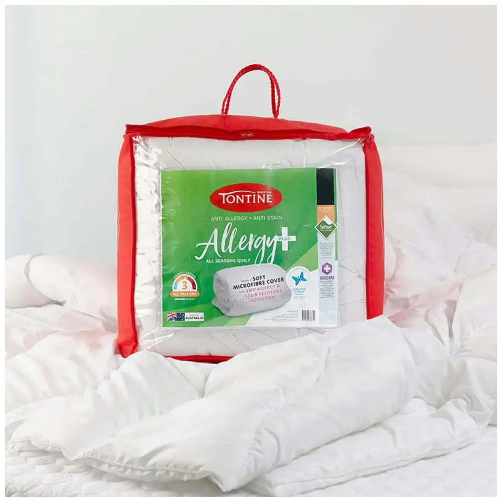 Tontine 140x210cm Allergy Plus All Season Microfibre Quilt Home Single Bed Doona
