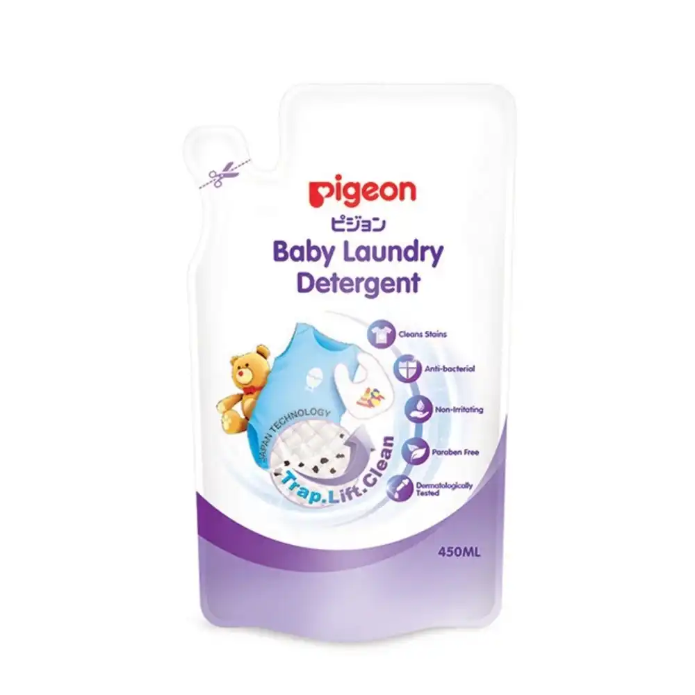 PIGEON 450ml Refill Anti-bacterial Baby Laundry Detergent Liquid Infant Clothes