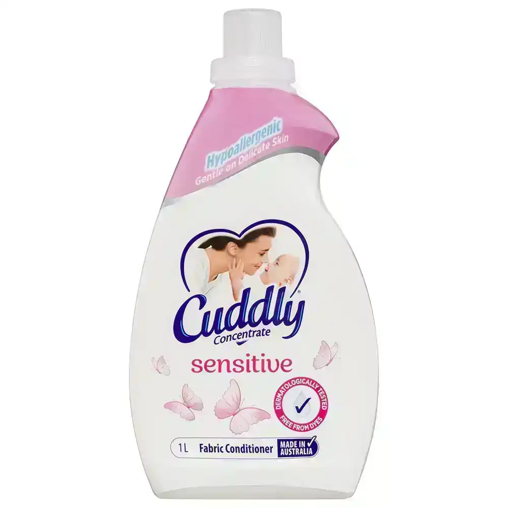 Cuddly 1L Laundry/Clothes Fabric Softener Hypoallergenic Sensitive Concentrated