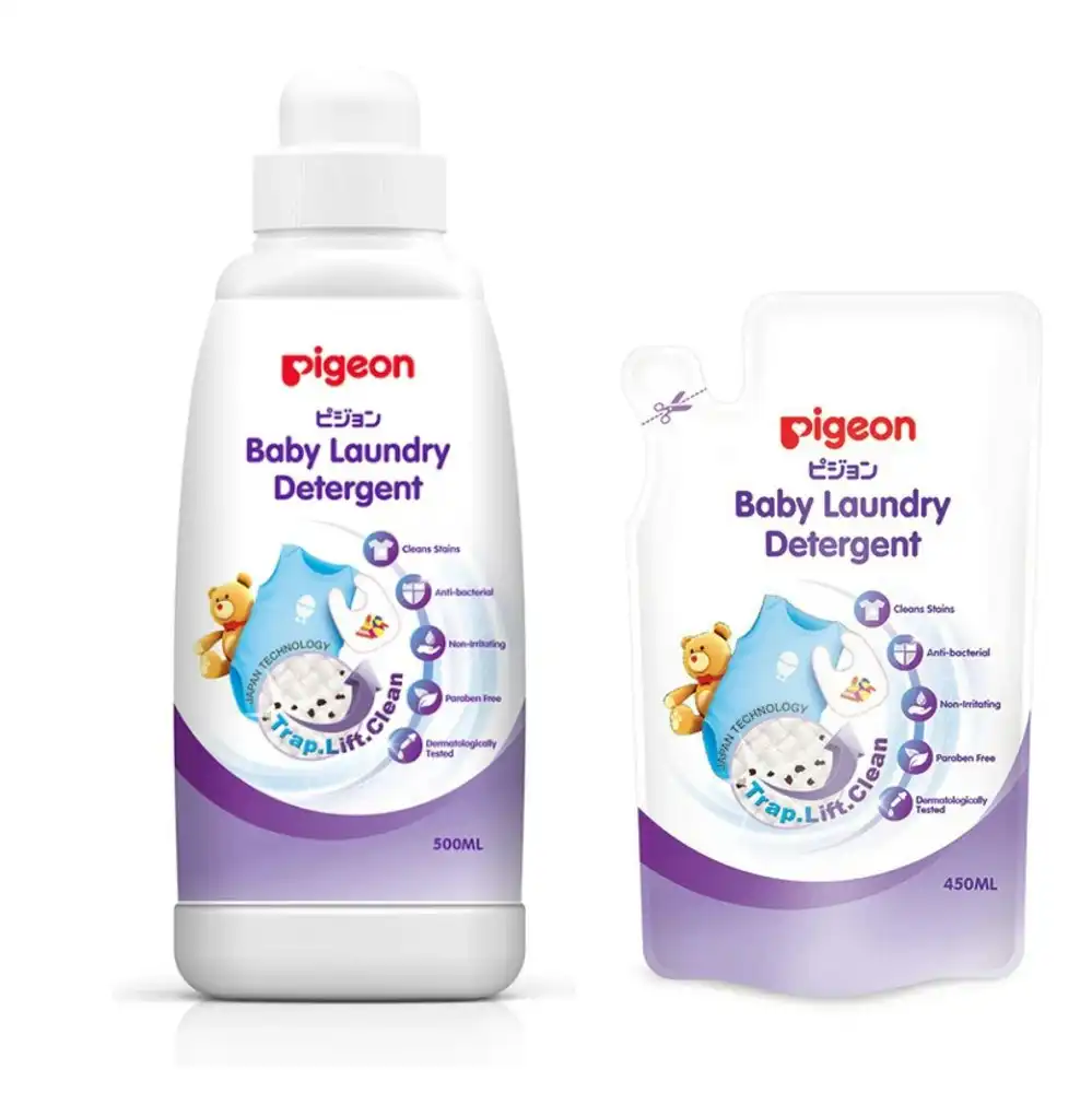 PIGEON 500ml & 450ml Refill Anti-bacterial Baby Laundry Detergent Liquid Clothes