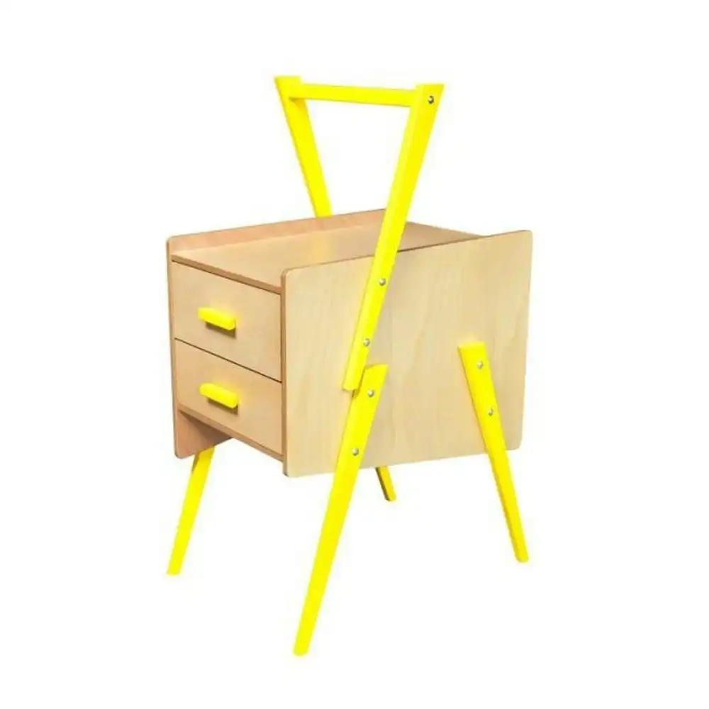 6IXTY Swing Scandinavian Bedside Nightstand Side End Lamp Table - Yellow