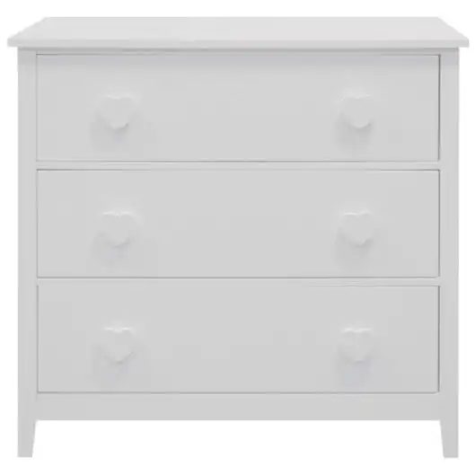 Declan Scandinavian Wooden Chest Of Drawers LowBoy Storage Cabinet - White