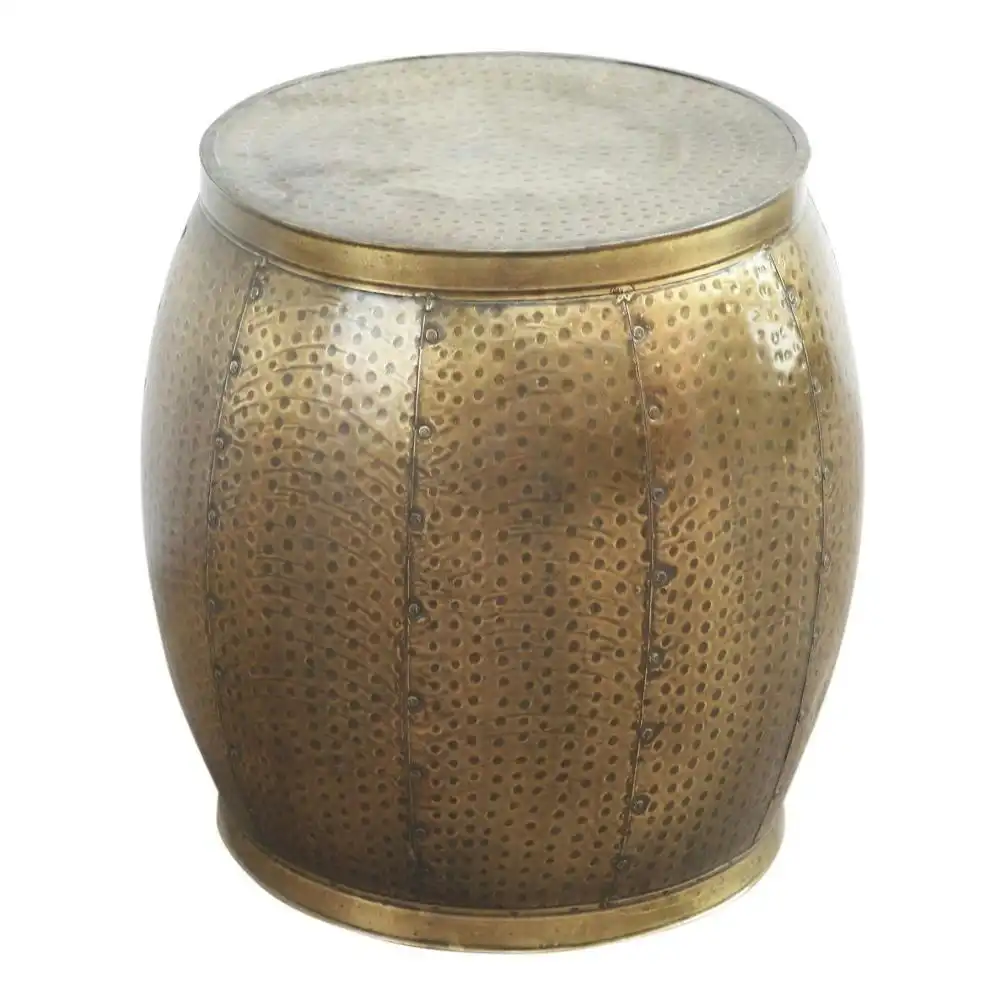 Titan Brass Hammered Look Round Metal Side Table