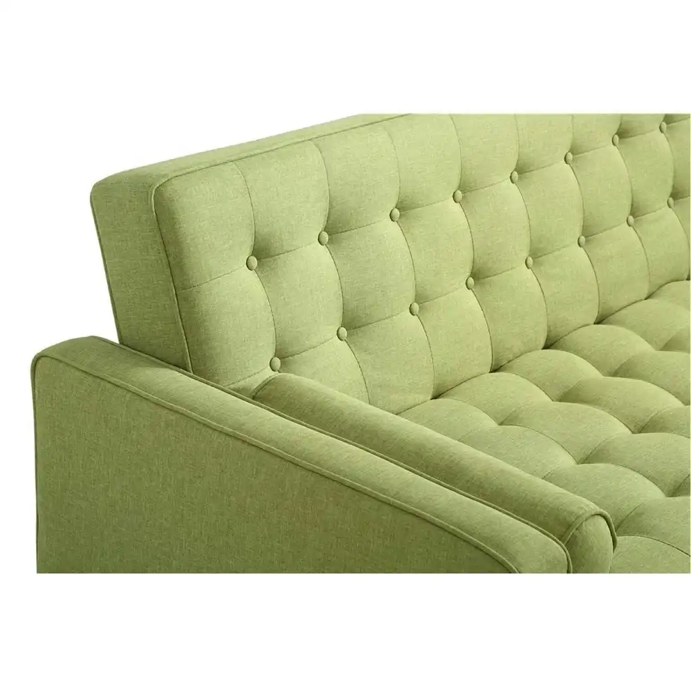Designer Modern Scandinavian Fabric 3-Seater Sofa Bed - Green