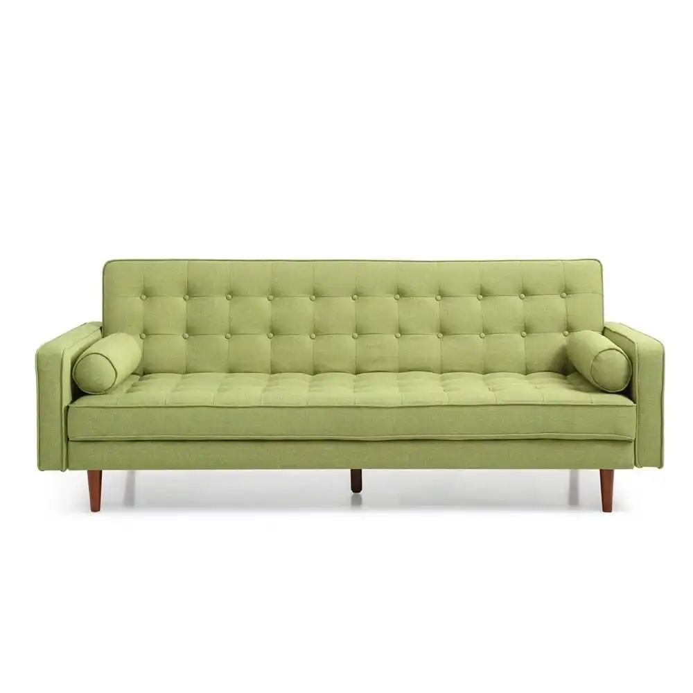 Julie Modern Scandinavian Fabric 3-Seater Sofa Bed - Green