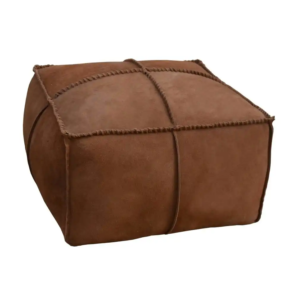 Martin Leather Suede Texture Square Foot Stool Ottoman