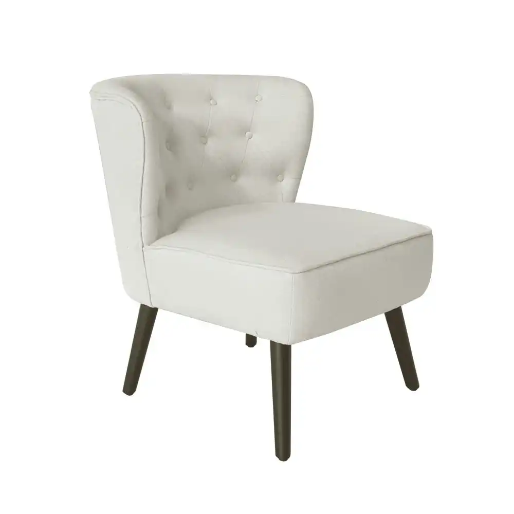 HomeStar Lina Fabric Lounge Accent Armchair Wooden Legs - Beige