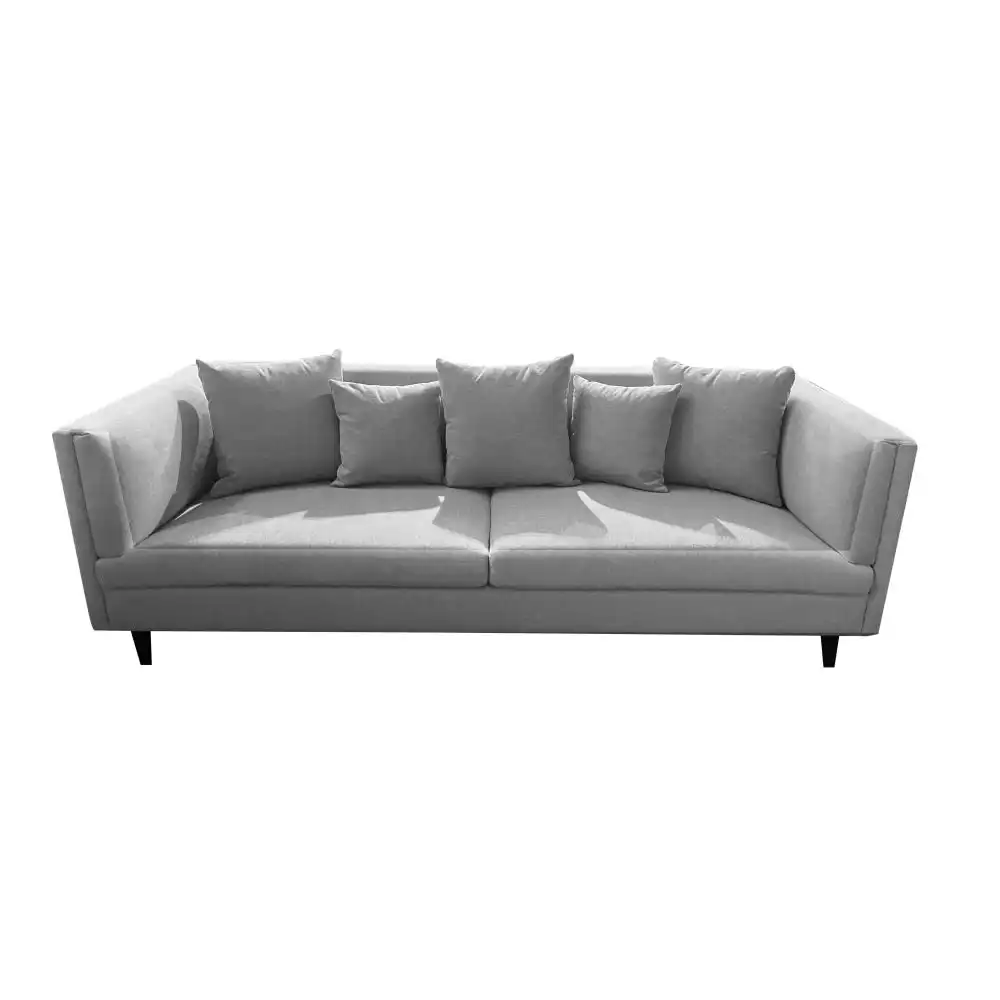 HomeStar Stasia Modern Fabric 3-Seater Sofa Relaxing Couch Wooden Legs - Grey