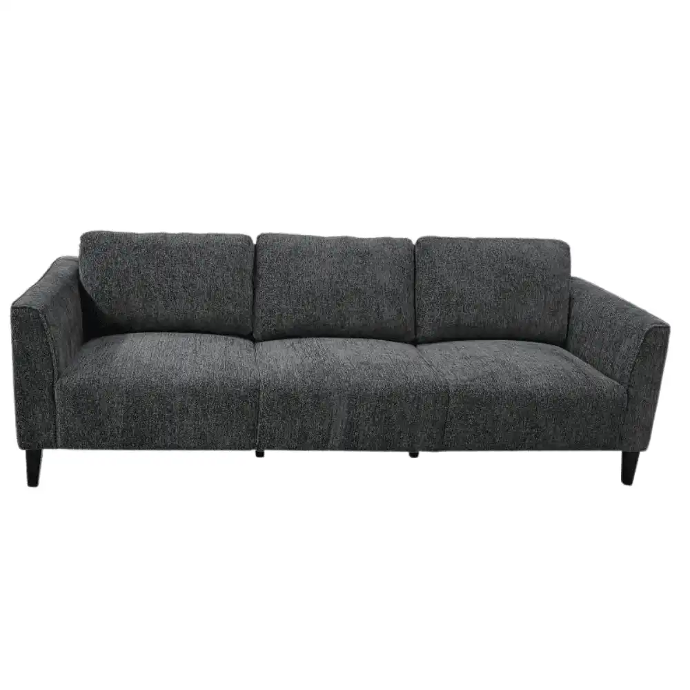 HomeStar Starck Fabric 3-Seater Sofa Solid Timber Legs - Grey