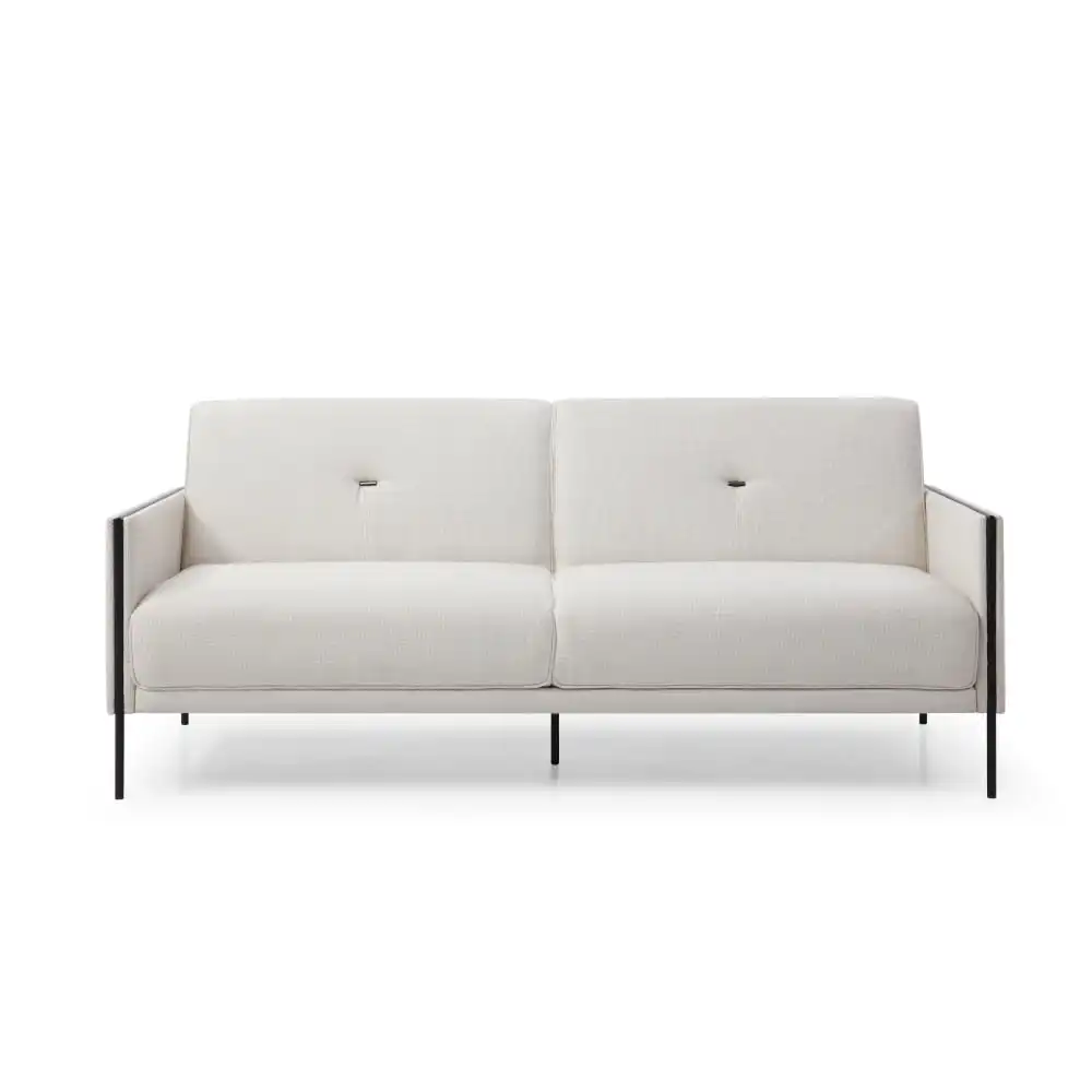 Henny Fabric Modern Luxury 3-Seater Sofa Bed Lounge - White