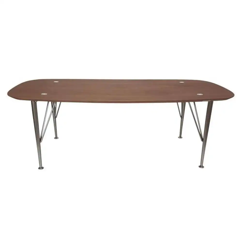 6IXTY2 Scandinavian Wooden Coffee Table - Metal Legs - Walnut Satin