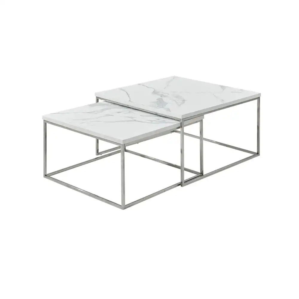 Kirby Square Nesting Coffee Table Set - White