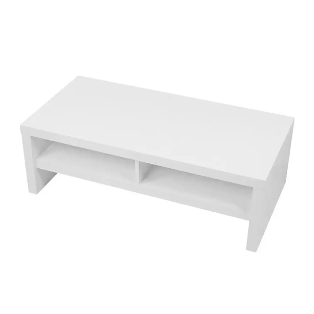 Wendy Wooden Rectangular Coffee Table W/ Open Shelf - High Gloss White