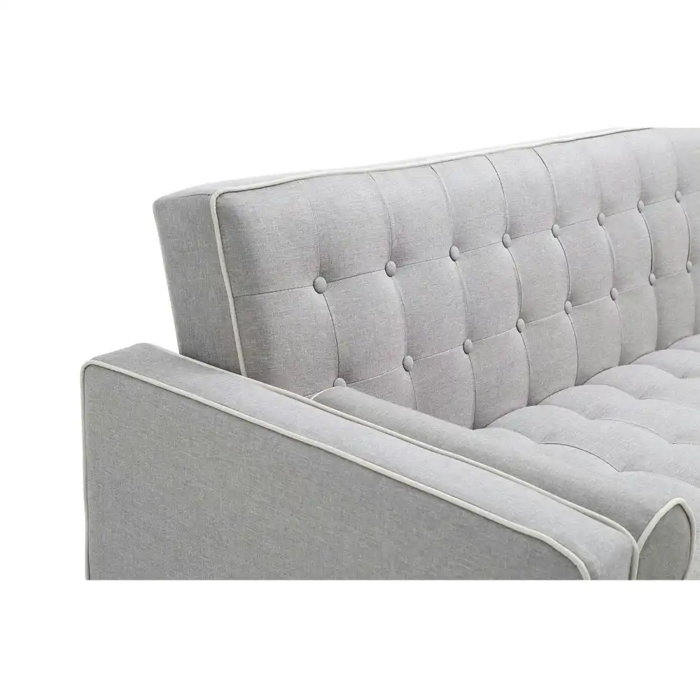 Designer Modern Scandinavian Fabric 3-Seater Sofa Bed - Grey