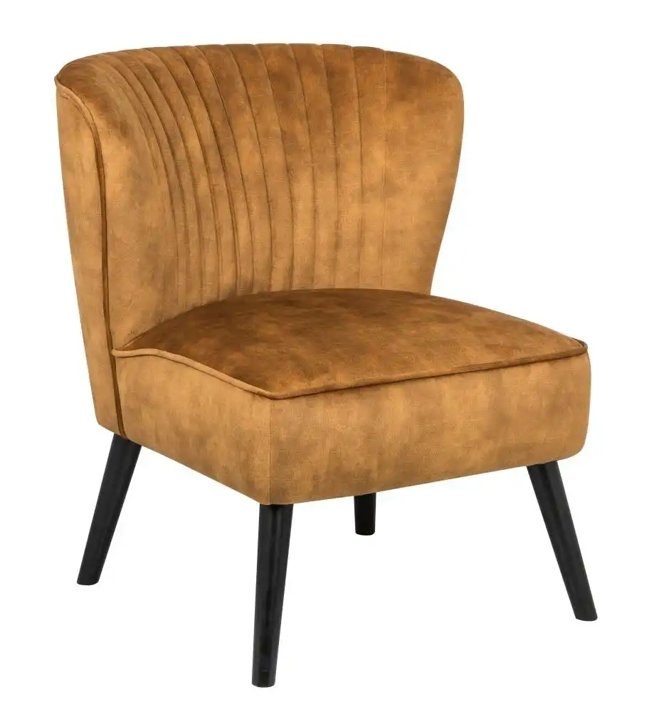 HomeStar Mima Accent Lounge Velvet Fabric Arm Chair - Yellow