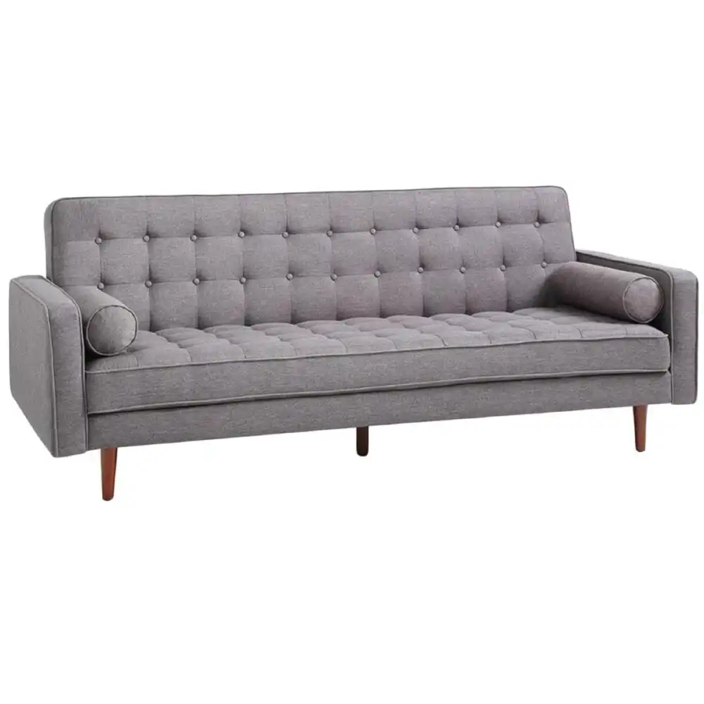 Julie Modern Scandinavian Fabric 3-Seater Sofa Bed - Dark Grey