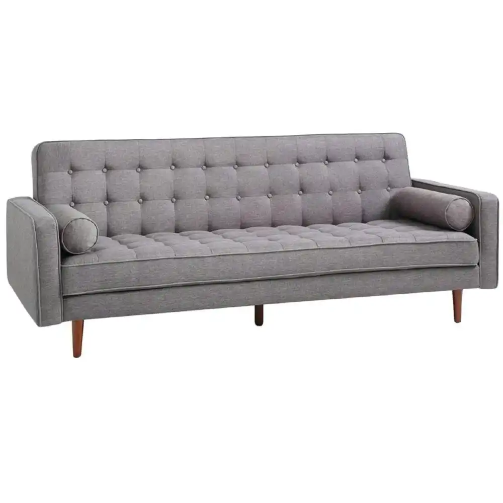Designer Modern Scandinavian Fabric 3-Seater Sofa Bed - Dark Grey