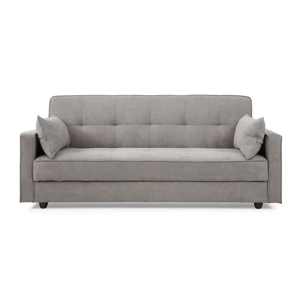 Sierra 3-Seater Suede Fabric Sofa Bed - Grey